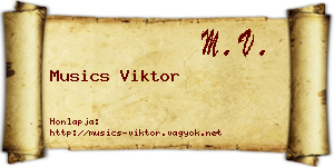 Musics Viktor névjegykártya
